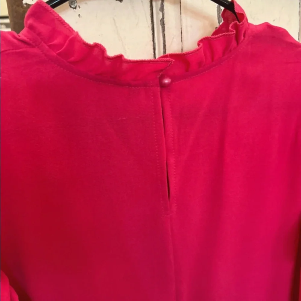 Fuchsia Ruffle Sleeve Blouse - Picture 4 of 5